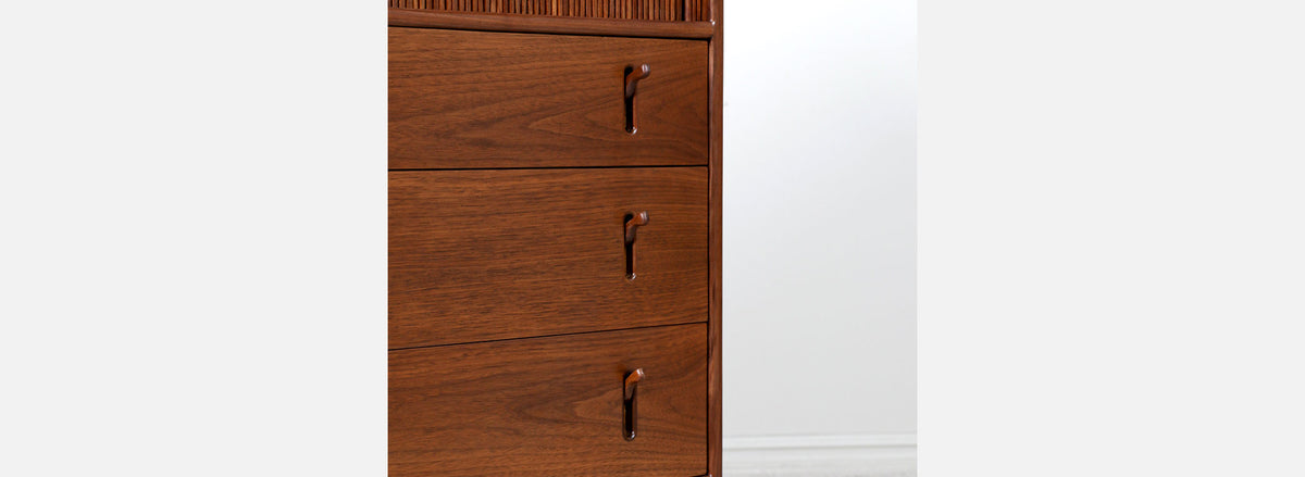 Richard Thompson Walnut Tambour-Door Chest for Glenn of California