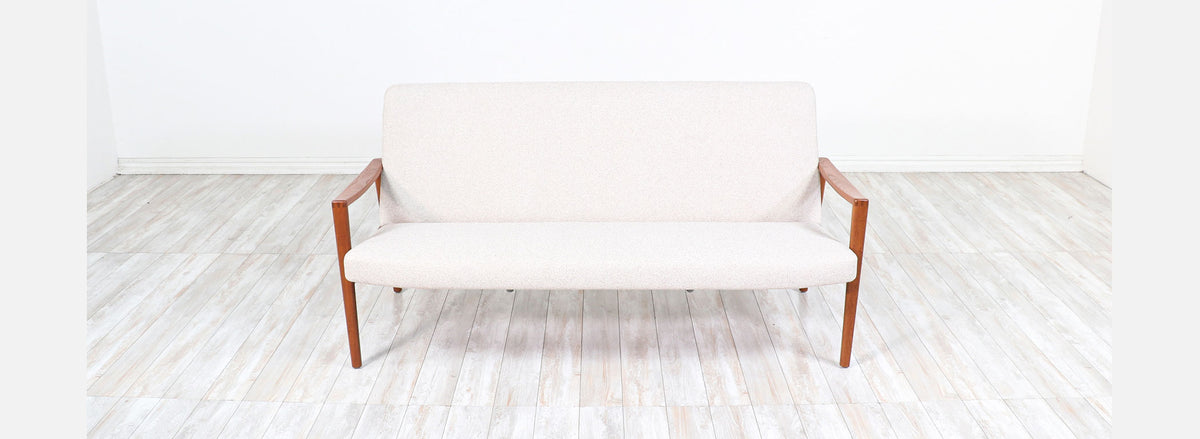 Danish Modern Sculpted Teak Sofa