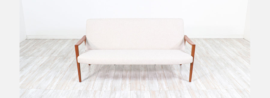 Danish Modern Sculpted Teak Sofa