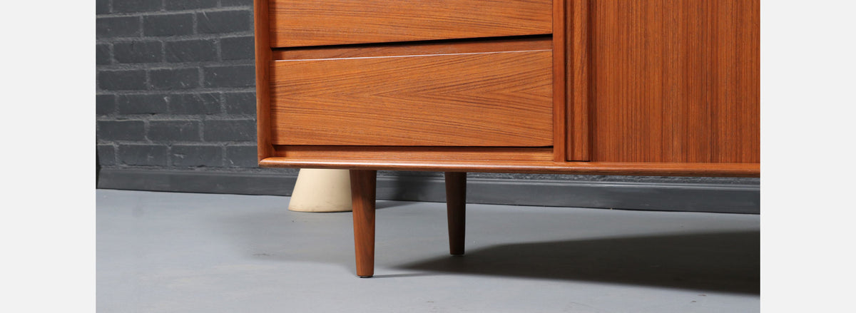 Danish Modern Tambour-Door Teak Dresser by Danflex Systems