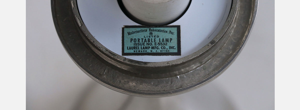 Laurel Chrome & Mushroom Frosted Glass Shade Lamp 