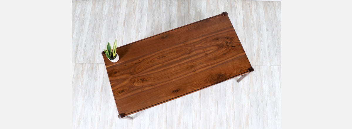 California Studio Sculpted Walnut Executive Desk by Anthony Khan