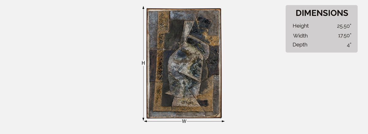 Mid-Century Modernist Cubist Concrete Wall Art
