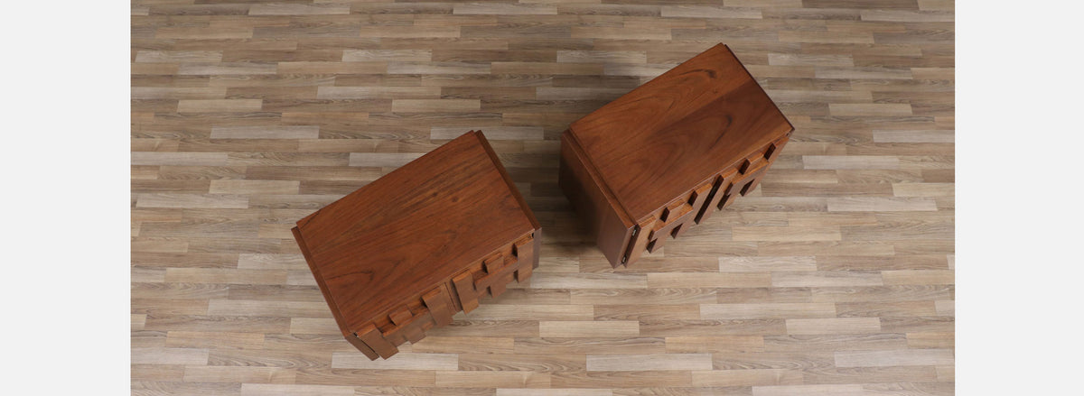Mid-Century Brutalist Modern "Staccato" Night Stands by Lane