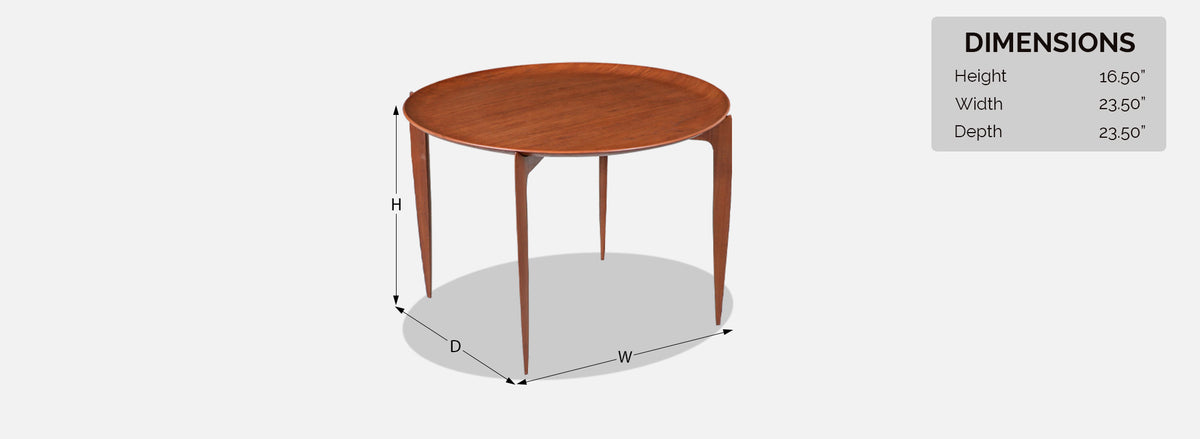 Danish Modern Sculpted Folding Tray Side Table by Fritz Hansen