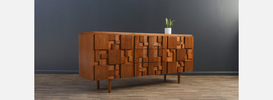 Mid-Century Brutalist "Staccato" Dresser by Lane