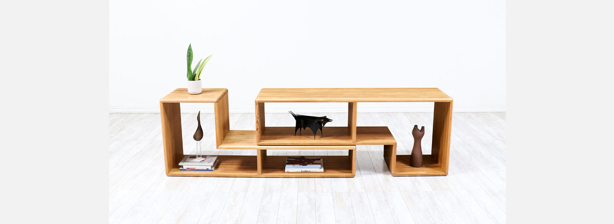 Mid-Century Modern Modular Oak Bookshelves 