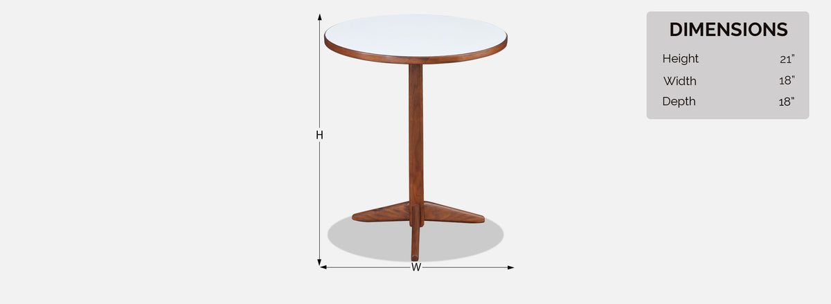 Mid-Century Modern Sculpted Walnut Tripod Side Table