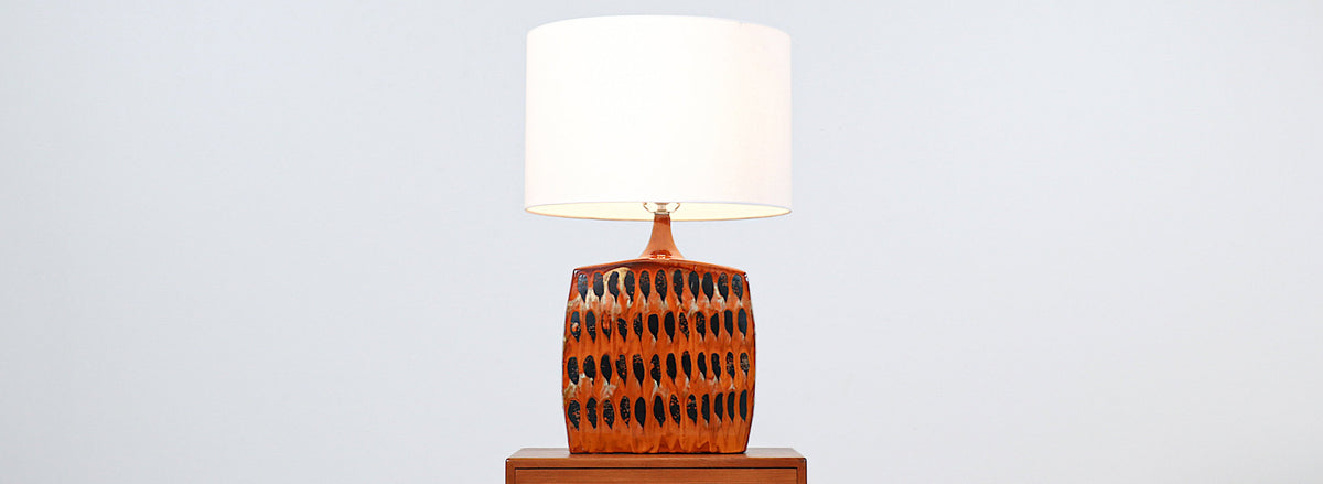 Mid-Century Modern Italian Glazed Ceramic Table Lamp