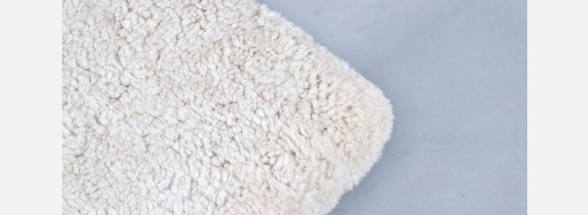 Scandinavian Modern Sheepskin Stool 