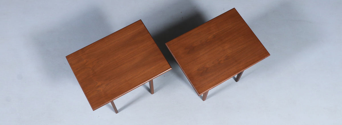 Jens Risom Floating Top Walnut Side Tables