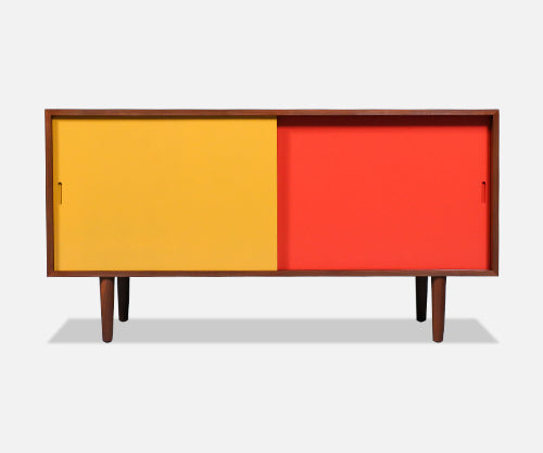 Custom Made Multi-Color Lacquered Credenza by Danish Modern LA