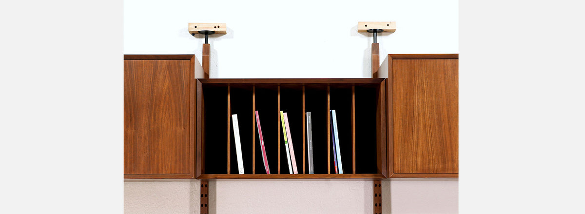 Danish Modern Tension Pole Wall Unit System by Poul Cadovius