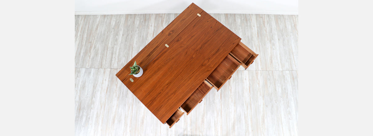 Danish Modern Flip-Top Partners Executive Teak Desk by Peter Løvig Nielsen