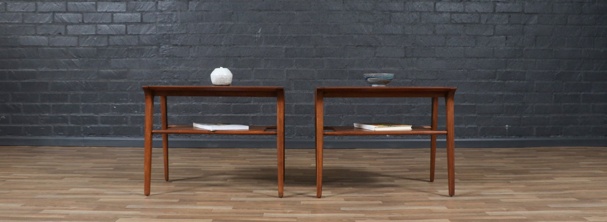John Van Koert “Profile” Two-Tier Side Tables for Drexel