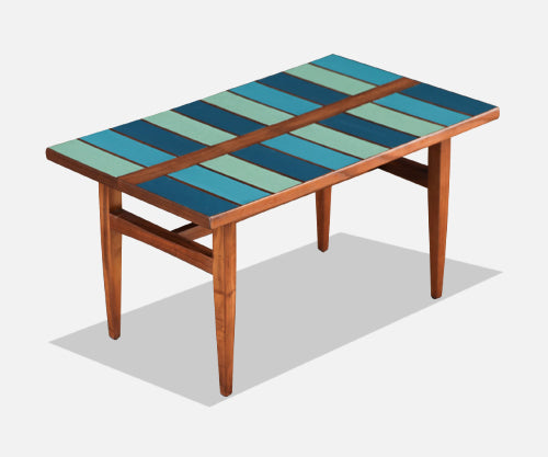 Frank Rohloff Multi-Blue Color Top Coffee Table
