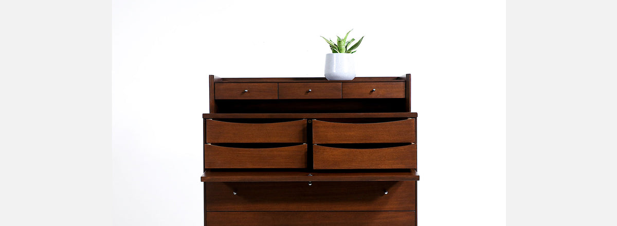 Paul McCobb "Irwin Collection" Chest of Drawers with Brass Accents for Calvin Furniture 