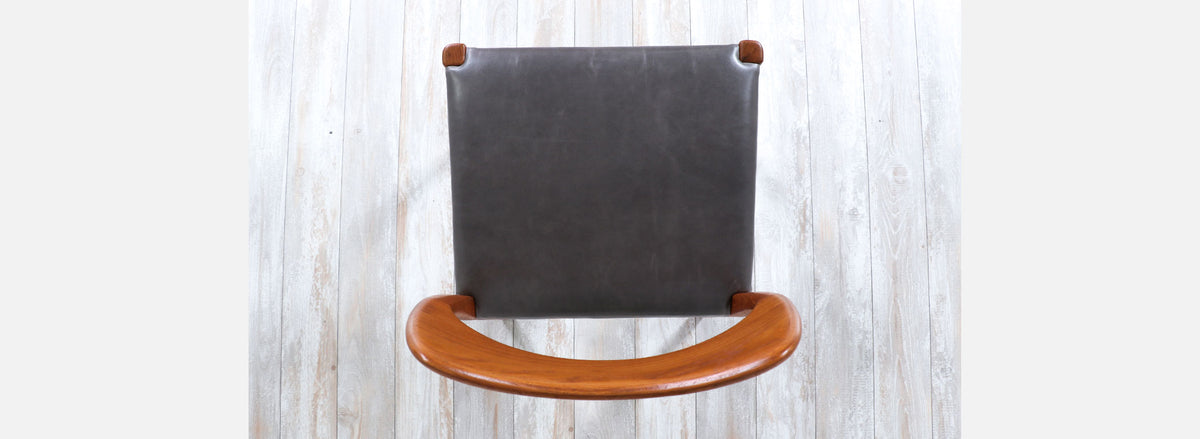 Arne Hovmand-Olsen Teak & Leather Dining Chairs for Mogens Kold