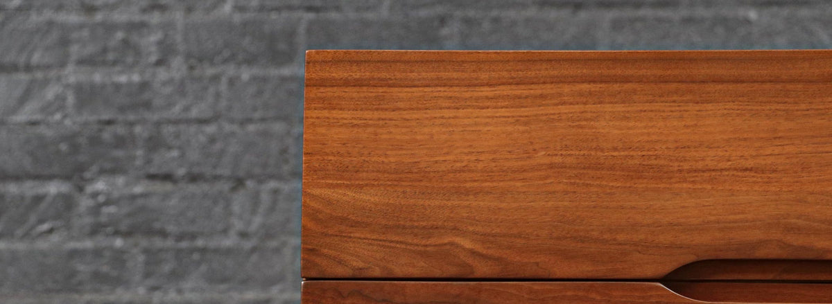 Mid-Century Modern Sculpted Walnut Highboy Dresser