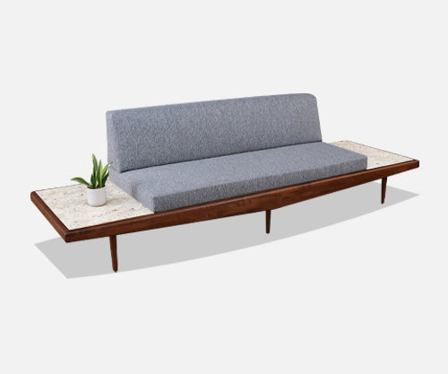 Adrian Pearsall Sofa with Travertine Side Tables for Craft Associates