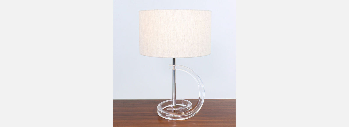 Mid-Century Modern Sculpted Lucite Table Lamps