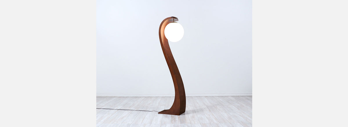 Vintage Jack Haywood Sculpted "Serpentine" Floor Lamp by Modeline of CA
