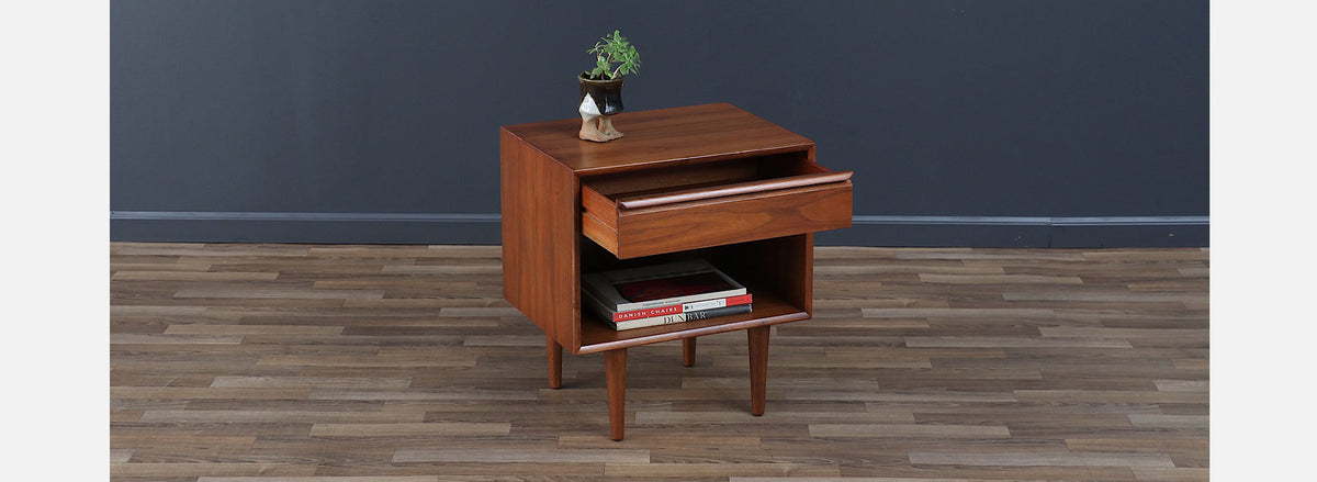 Mid-century Single Walnut Night Stand by Westnofa
