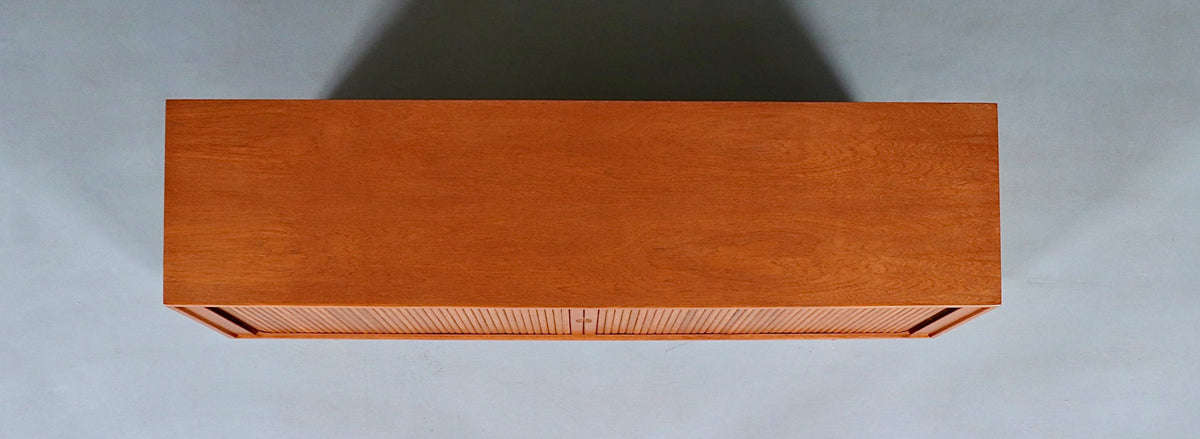 Custom Tambour-Door Teak Credenza by Danish Modern L.A.