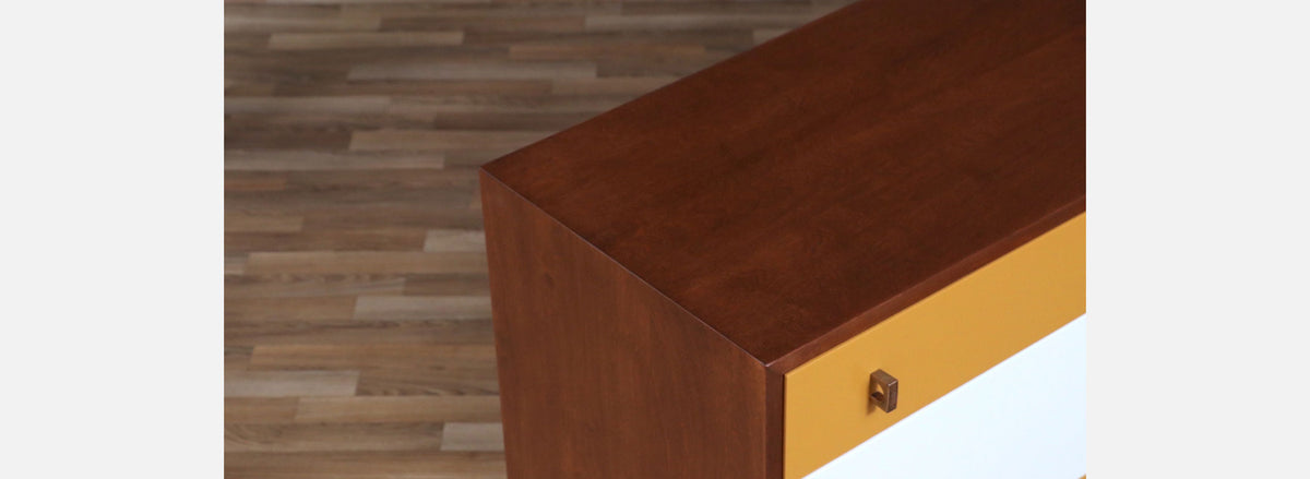 Glenn of California Multi-Color Lacquered & Walnut Dresser