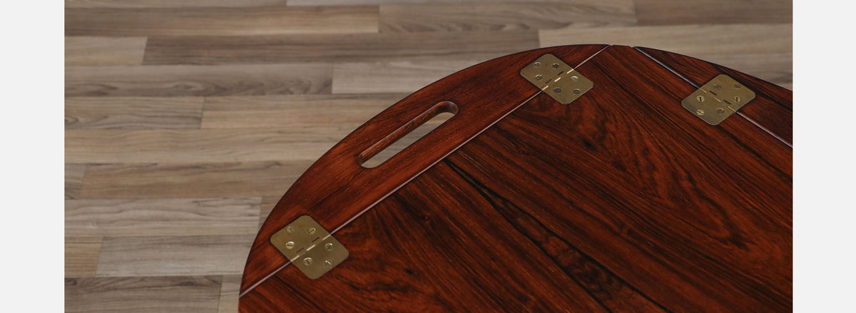Svend Langkilde Rosewood & Brass Removable Tray Table