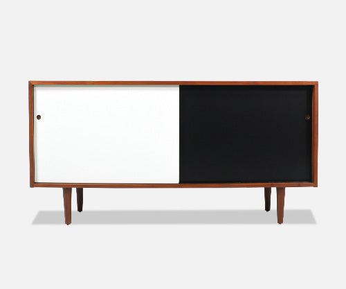 Milo Baughman Two-Tone Lacquered & Walnut Credenza for Glenn of California