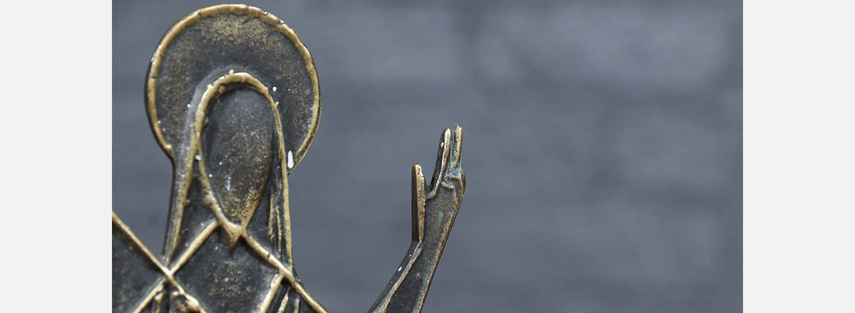 Mid-Century Austrian Modernist Bronze Christ Sculpture by Franz Hagenauer