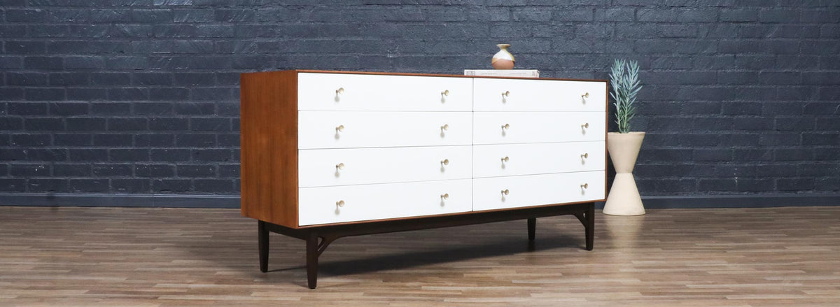 Greta M. Grossman Two-Tone Lacquered & Walnut Dresser for Glenn of CA