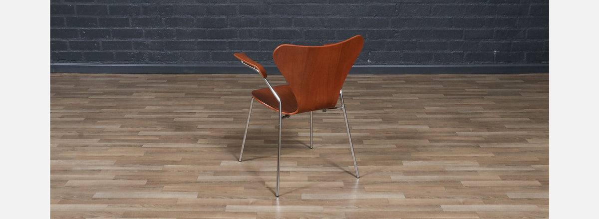 Arne Jacobsen Series-7 Teak Desk Chair for Fritz Hansen
