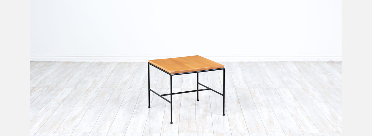 Paul McCobb "Planner Group" Maple Side Table with Iron Base for Winchendon Furniture