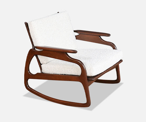 Mid-Century Italian Modern Sculptural Lounge Chair w/ Cane Backrest