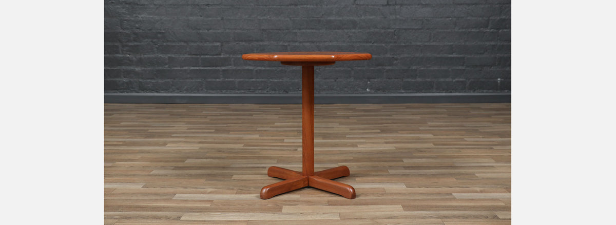 Danish Modern Pedestal Teak Side Table by B&M