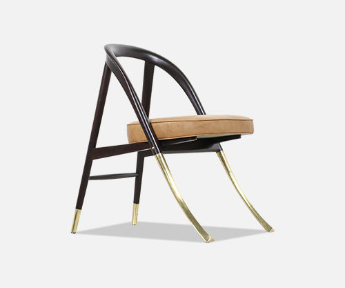 Edward J. Wormley Model-5481 "A" Chair with Brass Accents for Dunbar