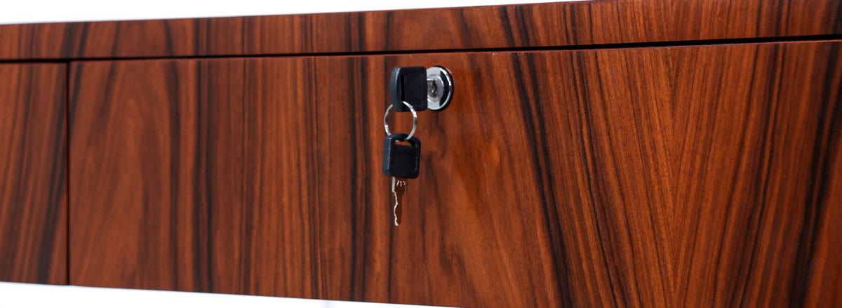 Poul Norreklit Executive Rosewood & Lucite Desk for Sigurd Hansen 