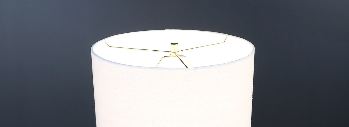 Mid-Century Modern Sculpted Wood & Brass Table Lamp by Lighthouse Co.