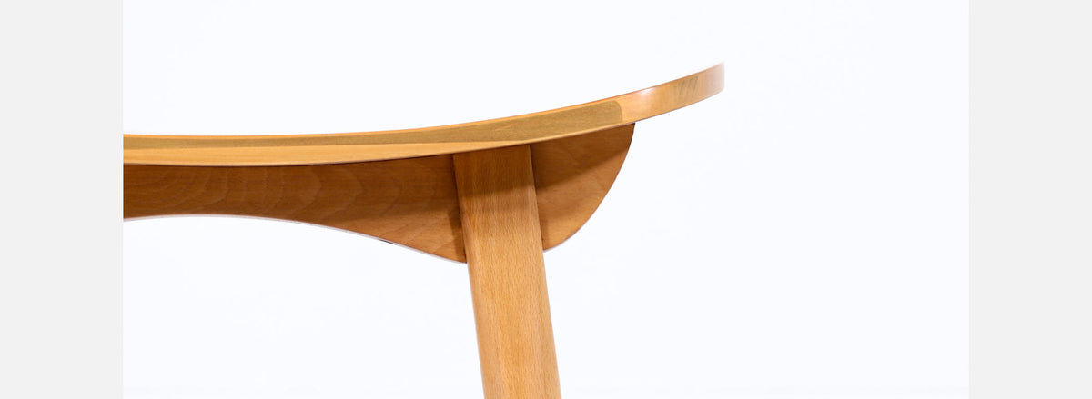 Mid-Century Modern Sculpted Primavera Wood Stool