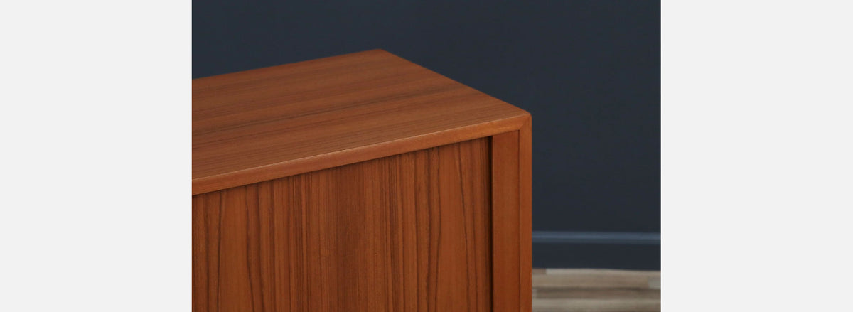 Carlo Jensen Teak Tambour-Door Cabinet for Hundevad Co.