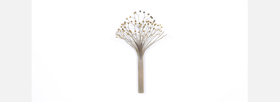 Vintage Curtis Jere Brass & Steel Wall-Hanging Tree Sculpture for Artisan House