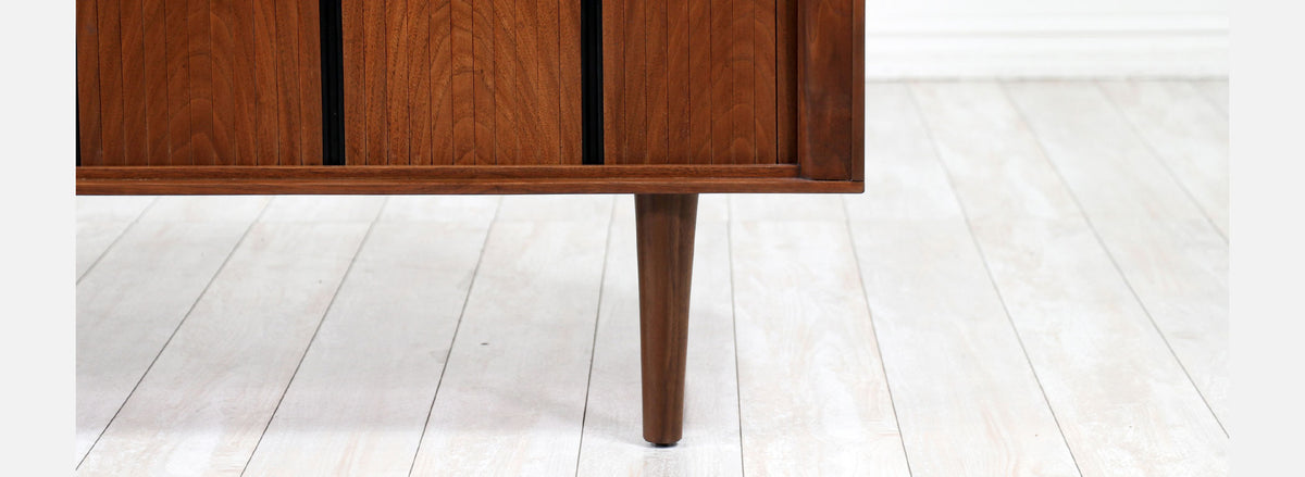 Vintage Mid-Century Modern Tambour-Door Credenza by Barzilay