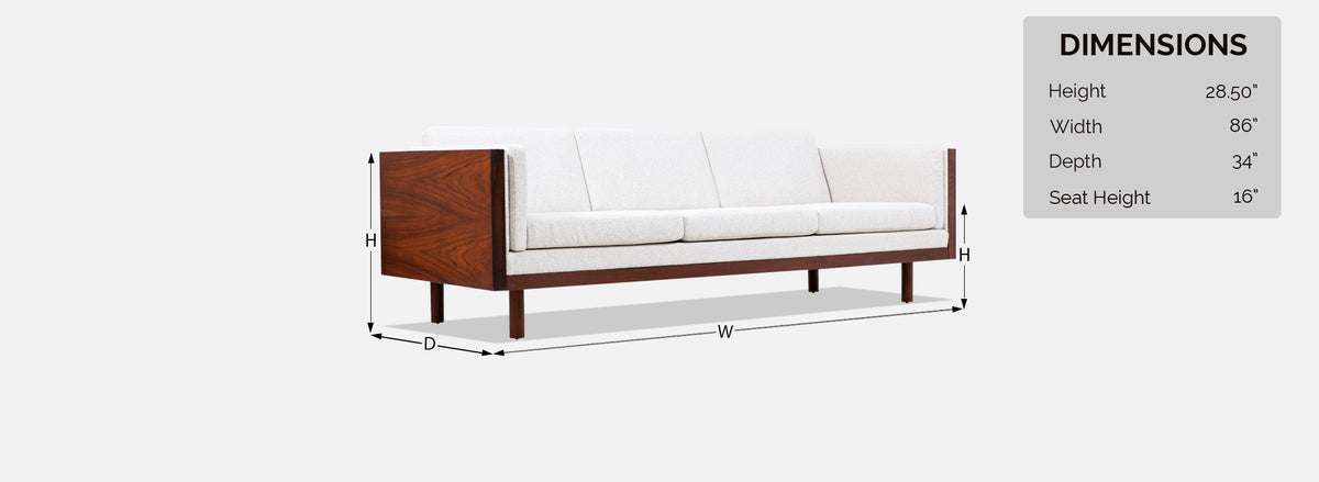 Milo Baughman Rosewood Case Sofa for Thayer Coggin