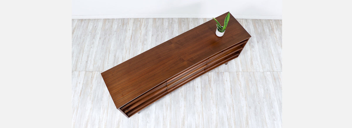 Mid-Century Modern Curved-Front Dresser by Young Furniture
