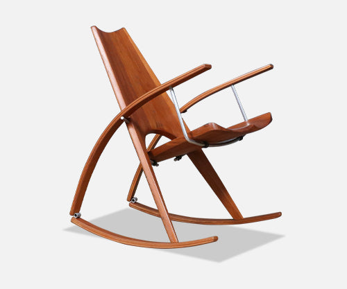 Californian Studio Modern Teak Rocking Chair by Leon Meyer