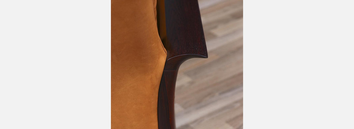 Fredrik Kayser Model-934 Rosewood & Leather Sofa