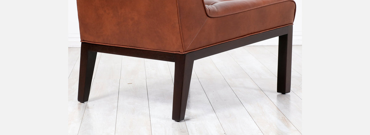 Edward J. Wormley Cognac Leather Slipper Chairs for Dunbar
