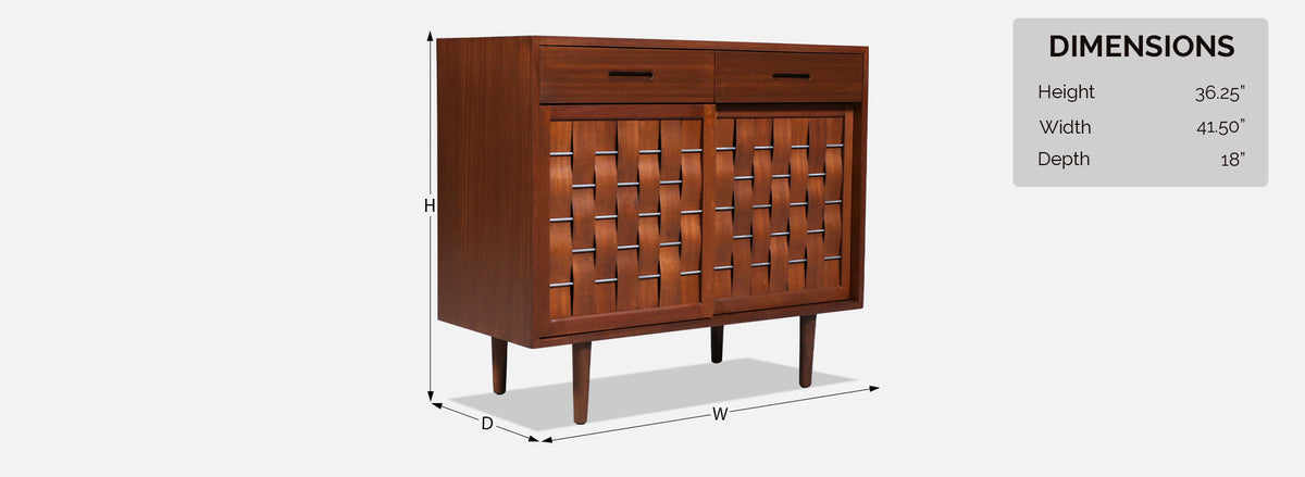 Edward J. Wormley Woven Front Cabinet for Dunbar
